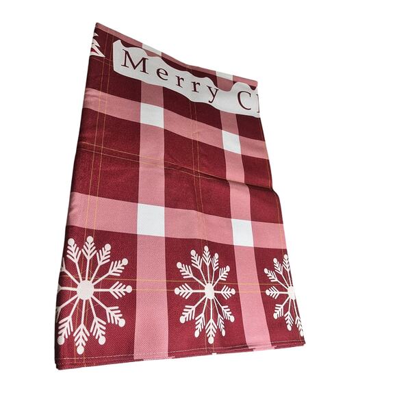 Christmas Tablecloth Red & White Plaid w/ Snowflakes, Trees... 70x54 - Picture 3 of 8
